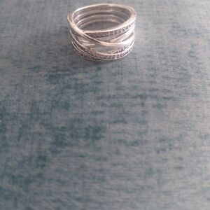 Sterling Silver Multi-Band Crisscross Ring - Women's Silver Fashion Ring